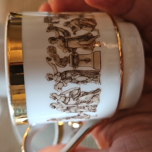 Now 14 pce Royal Crown & more Greek gilt vtg  Demitasse & Pitcher set - Picture 6 of 12